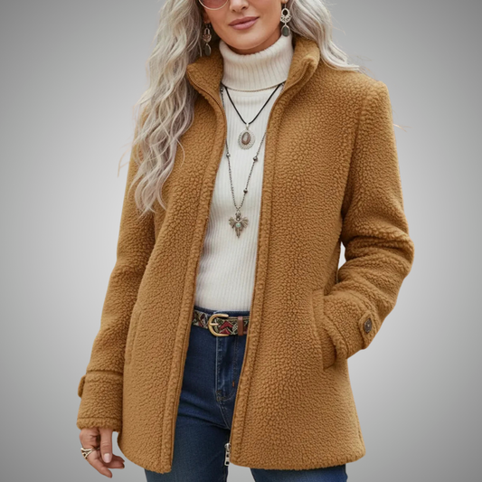 CARMEN | Chaqueta de Borreguito con Cremallera Completa