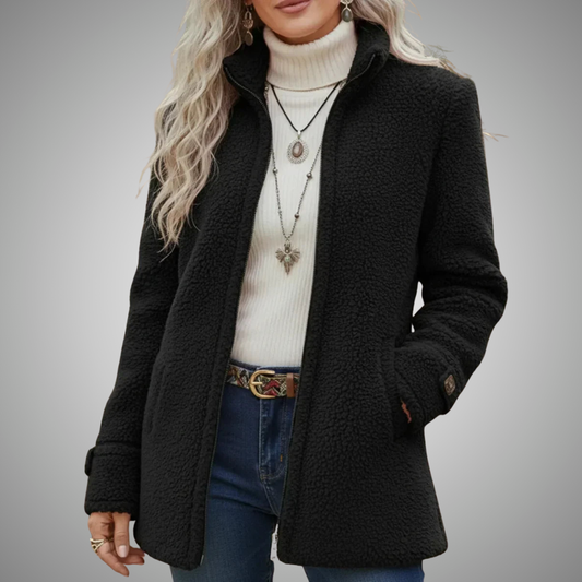 CARMEN | Chaqueta de Borreguito con Cremallera Completa