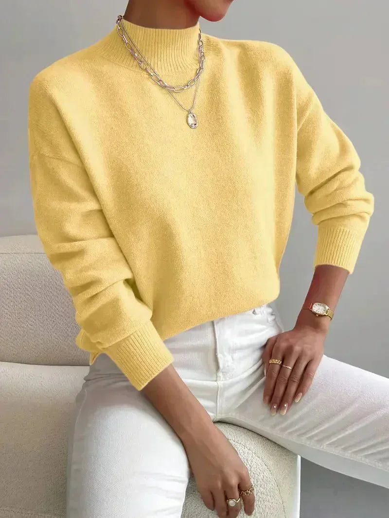 LISA | Jersey de punto acanalado con cuello perkins